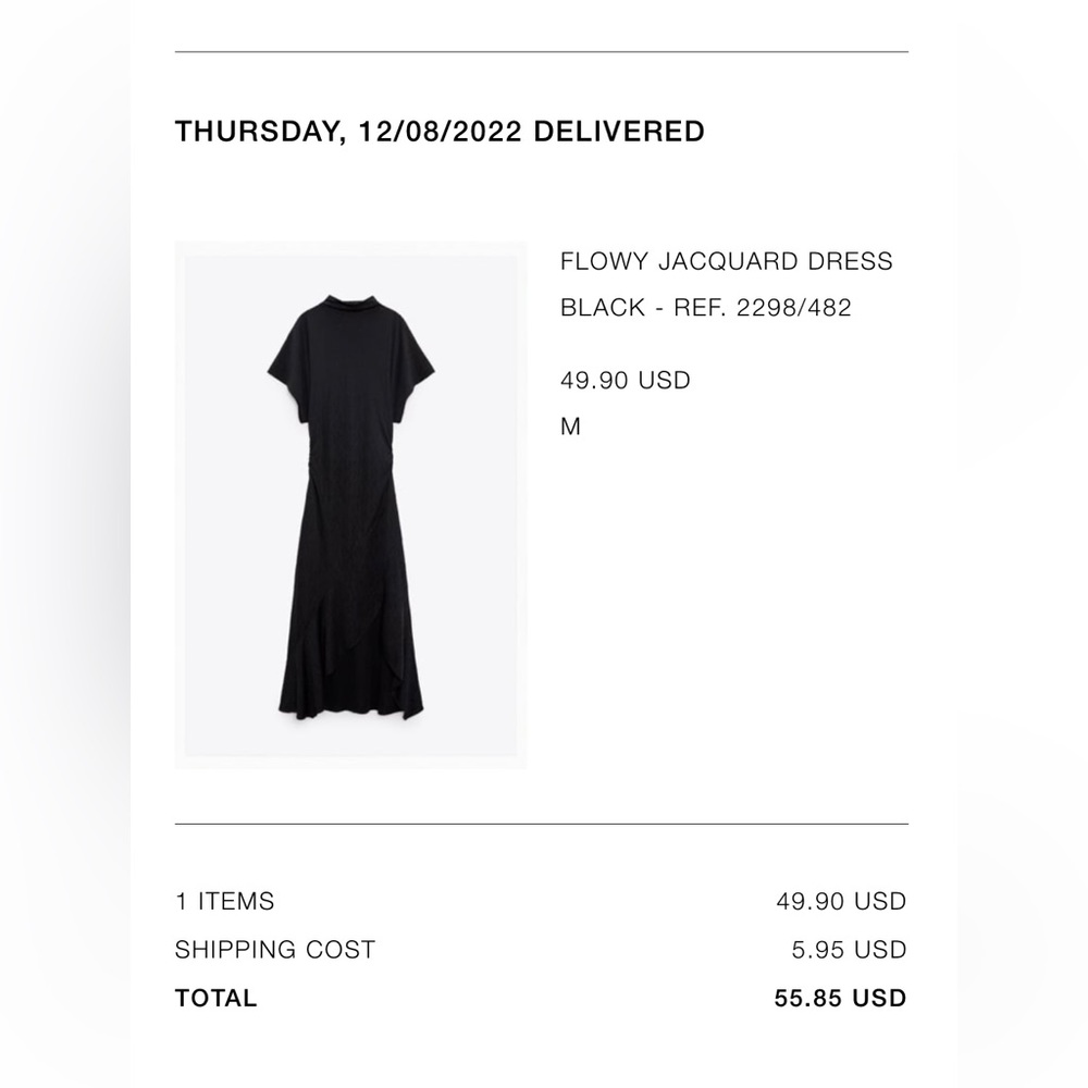 Never worn, bought by mistake. The dress was damaged